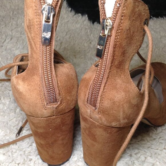 Marc Fisher "Stevee" "8.5" Chunky, Whimsigoth, Fancy Steampunk, Suede, Hippie - Picture 2 of 6